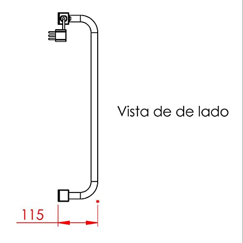 Toalheiro Térmico 220v para 2 Toalhas Fio Lado Direito Cromado