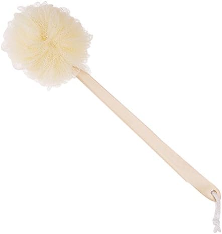 SEEKO Wool Handle Exfoliating Bath Shower Mesh Pouf Sponge