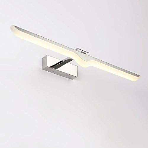 European Mirror Light LED, Anti-fog Bathroom Mirror Headlight, Bedroom Mirror Cabinet Light, Acrylic Wall Washer, Bathroom Wash Lamp, Silver Energy-saving Lamp (Size : L52cm Warm Light)