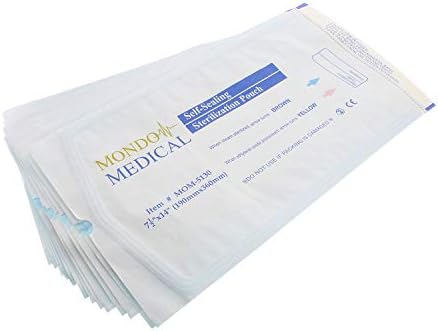 MonMed Self Seal Sterilization Pouches – 7.5 x 14 Inch Medical and Dental Sterilizer Bags, 1000Pc Autoclave Pouch Pack