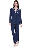 Del Rossa Women's Modal Knit Pajamas, Long Sleeved Pajama Set