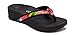 Vionic Women’s Pacific High Tide Toepost Sandals – Ladies Platform Flip Flops with Orthotic Arch Support Black Floral 8 Medium US