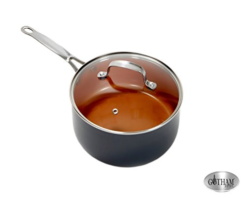 image for GOTHAM STEEL 3-Quarts (2.8 liters capacity) Saucepan with Lid Included
