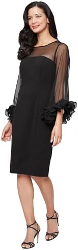 alex evenings petite dresses amazon Amazon.com: Alex Evenings Women's Long Cap Sleeve Dress with Cutout (Petite and Regular Sizes), Charcoal, 4 : Clothing, Shoes & Jewelry