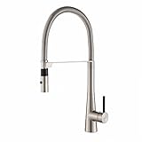 Kraus KPF-2730SS Modern Crespo Single Lever Commercial Style Kitchen Faucet with Flex Hose, Stainless Steel
