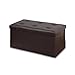 Otto & Ben Folding Box Chest with Memory Foam Seat Tufted Faux Leather Trunk Bedroom Ottomans Bench Foot Rest Stool, 30 Inch, Brown