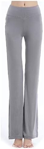 Solid Yogapants Flare at Bottom Women Mid Fitness Sportwear Trousers Leggings 16 Colors White Pants