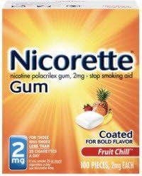 GSK Consumer Healthcare 785750 Nicorette Gum Fruit Chill 2mg 100/Bx