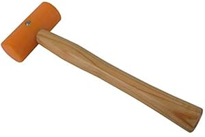 PMC SUPPLIES LLC 1-1/2" Nylon Yellow Hammer w/Round Wooden Handle Non-Marring Metal Forming Shaping Jewelry Making Mallet