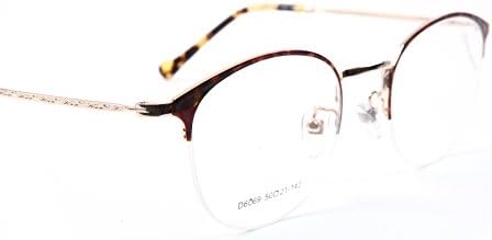 D6069 KHOTY 2018 New Fashion Eyeglasses Frame Imported Alloy Memory Metal Women's Men's Optical Vintage Retro Eyewear Glasses Frame Transparent Lens Non-prescription Include Case (C4- amber Color)