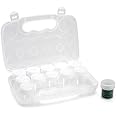 Darice Ez Travel Polypropylene Bead Case with 12 Bottles, Clear