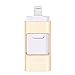 USB Flash Drive 128G Compatible iPhone iPad, Kimiandy USB Flash Drive Encrypted Memory Stick Jump Thumb Drive Compatible Android iPhone iPad PC, High Speed & Easy Transfer Pen Drive (128G Gold)