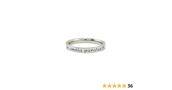 Amazon Com In Omnia Paratus Dainty Stainless Steel Stacking Band Ring Sorority Sisters Friends Bff Friendship Gift For Girl Her Birthday Graduation Anniversary Valentines Christmas Handmade