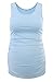 Liu & Qu Maternity Basic Tank Top Mama Clothes Neck Sleeveless Tops Women's Solid Side Ruching Vest (S, Sky Blue)