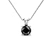 TriJewels Round Cut Black Diamond Solitaire Pendant 1.50 ctw 14K White Gold