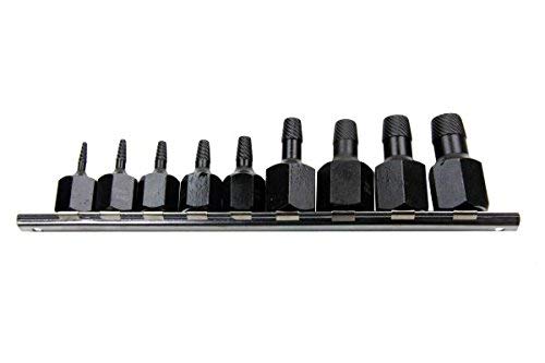 Bergen 9PC 3/8 and 1/2 DR Stud Extractor Set ON Rail B2597