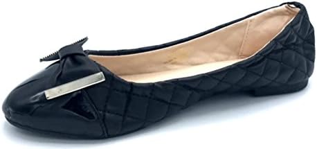 Vesto Ladies Quilted Flat with Bow 5-6 B(M) US Black