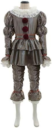 nihiug Clown Back Soul COS Pennywise Cosplay Halloween Costume Clown Pennywise,Grey male-XL