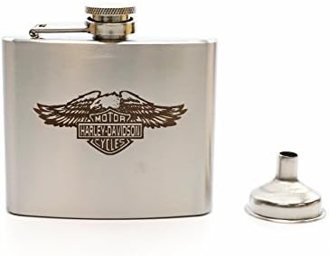 Denizli Stainless Steel Alcohol Flask with Funnel (5 Oz, Harley SS)