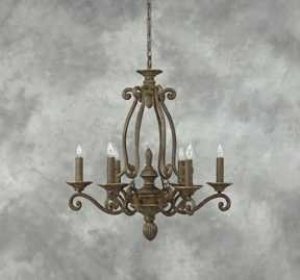 Forte Lighting 7015-06-17 Traditional 6-Light Chandelier, 29" x 29" x 33", Chestnut Finish
