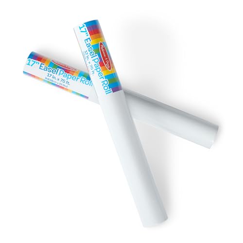 Melissa & Doug Deluxe Easel Paper Roll Replacement, 2-Pack Bundle for Coloring, Writing or Painting (17 in. x 75 ft.) Art Supplies for Kids Ages 3+ (White) - FSC Certified