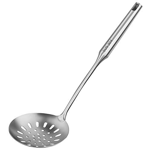 Skimmer Slotted Spoons Ladle Large，Kitchen Metal Skimmer Strainer Spoon
