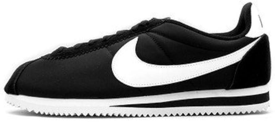 nike cortez black white nylon