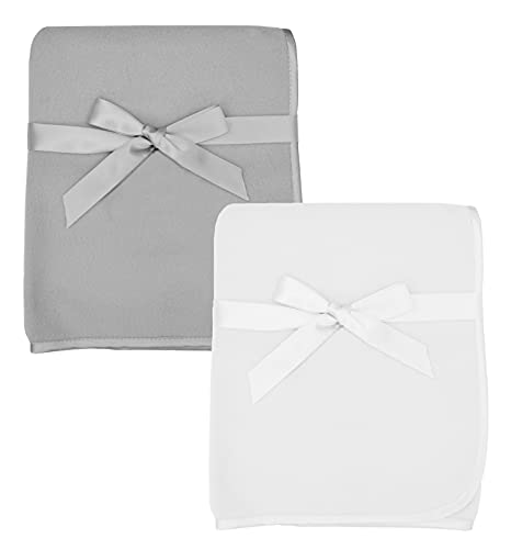American Baby Company 2-Piece Fleece Blanket (30" x 30") with Silk-Like Satin T…