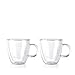 Bodum 5oz Bistro Double Wall Espresso Mug, High-Heat Borosilicate Glass, Set of 2, Clear