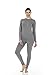 Thermajane Long Johns Thermal Underwear for Women Fleece Lined Base Layer Pajama Set Cold Weather (Medium, Grey)