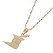 Trinidad and Tobago Map Flag Pendant Necklace Stainless Steel Country Map Jewelry