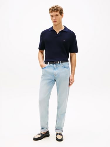Herren Poloshirt Kurzarm Cool Touch Structure Relaxed Fit, Blau (Desert Sky), L