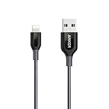 Anker Powerline+ Lightning Cable (3ft) with Pouch, Nylon Braided Charging Cable for iPhone Xs/XS Max/XR/X / 8/8 Plus / 7/7 Plus / 6/6 Plus / 5s and More (Gray)