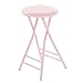 Lavish Home Folding Stool - Backless 24-Inch Stool with 225lb Capacity for Kitchen or Rec Room - Portable Indoor Counter Bar Stools (Pink)