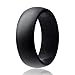 ROQ Silicone Rubber Wedding Ring for Men, Comfort Fit, Durable, Breathable Rubber Engagement Band, Men's Wedding Band, 8mm Wide 2mm Thick, Dome Solid, Single, Black, Size 10