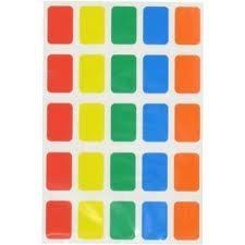300 Sticky Coloured 12x18mm Oblong Labels Self Adhesive Assorted Colours