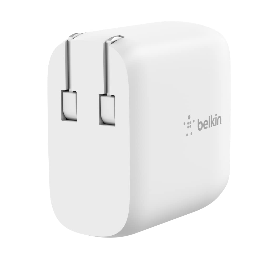 Belkin Dual Port USB C Charger Block 40W, USB-C Charger Fast Charging for iPhone 16, 15, 14, 13, Pro, Pro Max, Plus, Samsung Galaxy S25, Pixel , iPad, AirPods, Nintendo Switch 2 & More - White