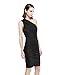Dresses for Women Party One Off Shoulder Sleeveless Bodycon Shift Cocktail Tunics Pleated Wrap Frocks Black