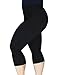 Zerdocean Women's Modal Plus Size Basic Capri Leggings Black 1X