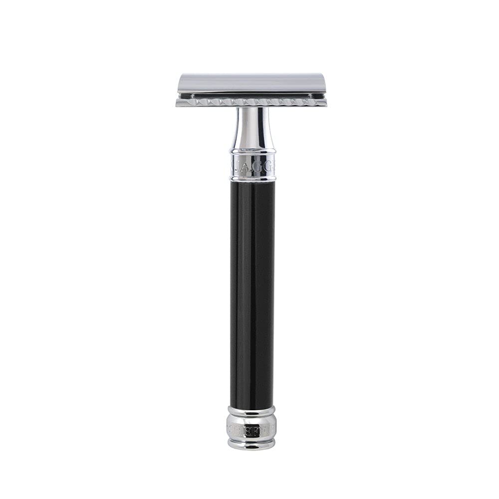 Edwin Jagger DEL86 Long Handle Imitation Ebony Double Edge Safety Razor