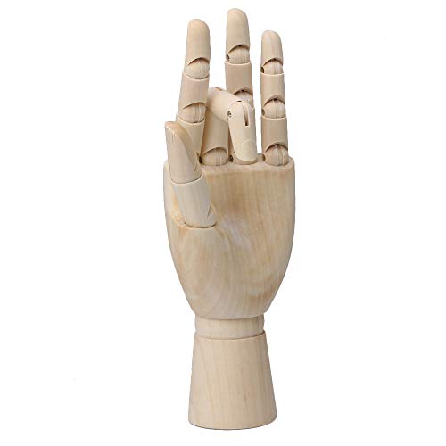 RDEXP Artist Art Model Wooden Articulated Left Hand Mannequin Manikin Flexible Hand