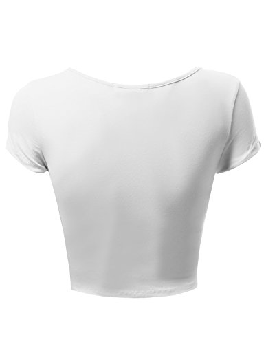 scoop neck solid crop tee