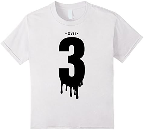 unisex-child Drippy 3 Graphic T-Shirt - Black Number 8 White