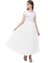 Kileyi falda de gasa plisada de cintura alta elástica para dama