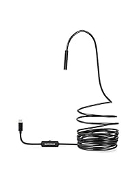 DEPSTECH   Endoscopio USB de 2.0 MP, IP67, impermeable, cámara de inspección tipo C con 8 luces Led ajustables (16.5 pies)