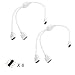 RGBZONE 2 Pack 4 Pin 1 to 2 Female LED RGB Splitter Connector Cable with 6 Free Male 4 Pin Plugs for One to Two 5050 3528 RGB LED Light Strip(30cm/12inchs)