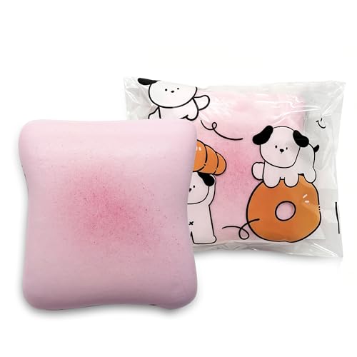 Bread Butter Squishy,Slow Rising Squishy，Stocking Stuffers,Stress Balls，Stress Relief & Fidget Toys for ADHD，Party Favor Gift (Pink)
