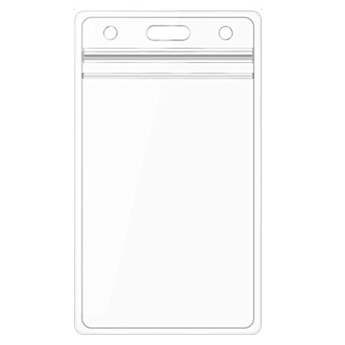 id card sleeves clear Fengek 100 Packs Holder Sleeves, Side-Open Waterproof Business Card Protector PVC Soft for Credit Cards, Driver's License : Office Products purpose suspension slot / hole design ID Badge Holders RuiChy 10