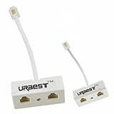URBEST 2Pcs 2-Way RJ11 US Telephone Plug to RJ11 Socket Adapter and Splitter for Landline Telephone