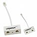 URBEST® 2Pcs 2-Way RJ11 US Telephone Plug to RJ11 Socket Adapter and Splitter for Landline Telephone